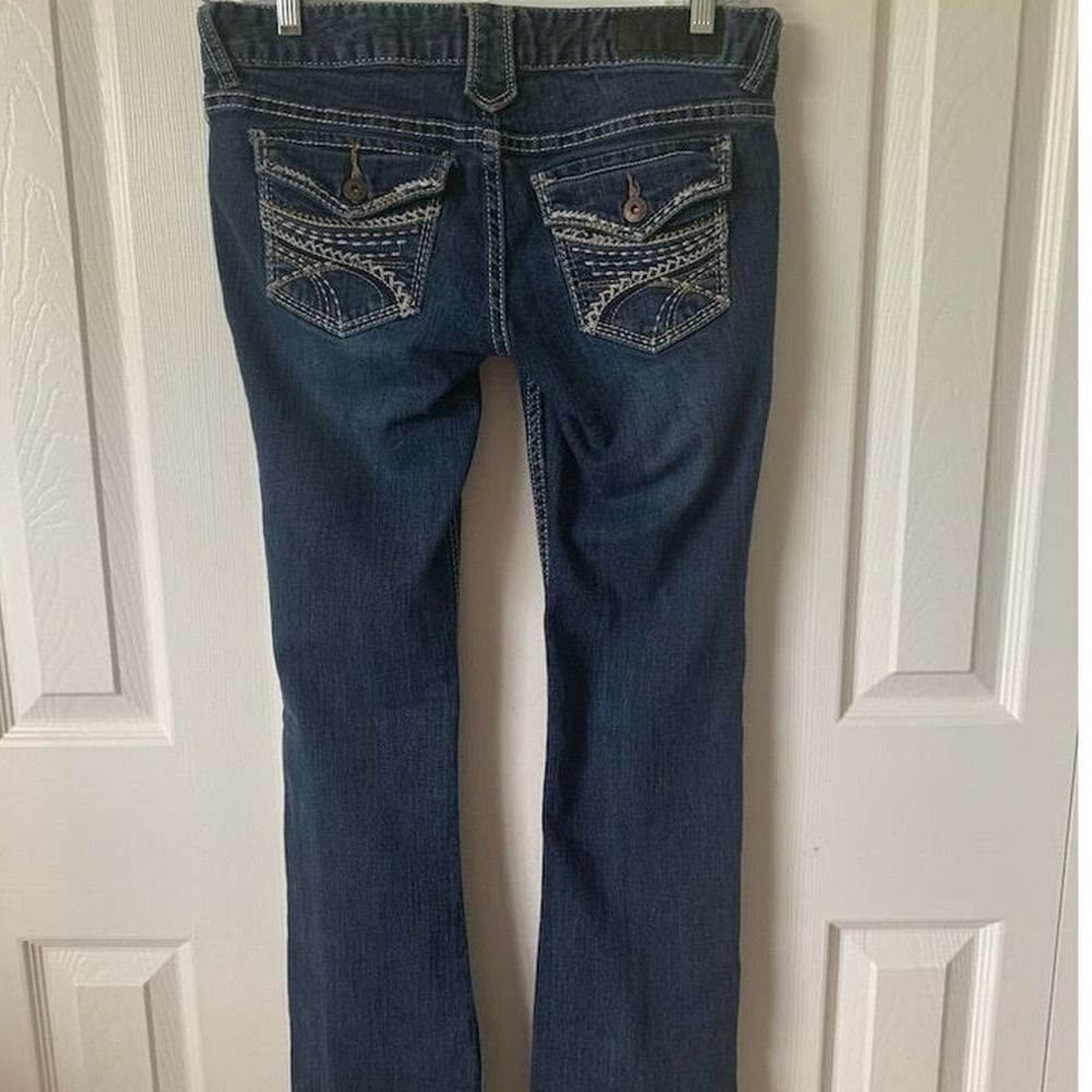 Twentyone Black Women's Slim Bootcut Jeans Size 5 Blue Stretch Denim Dark Wash